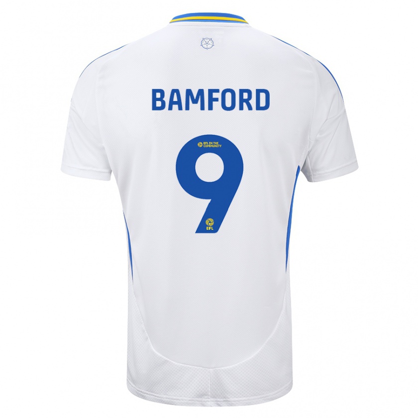 Kandiny Férfi Patrick Bamford #9 Fehér Kék Hazai Jersey 2024/25 Mez Póló Ing