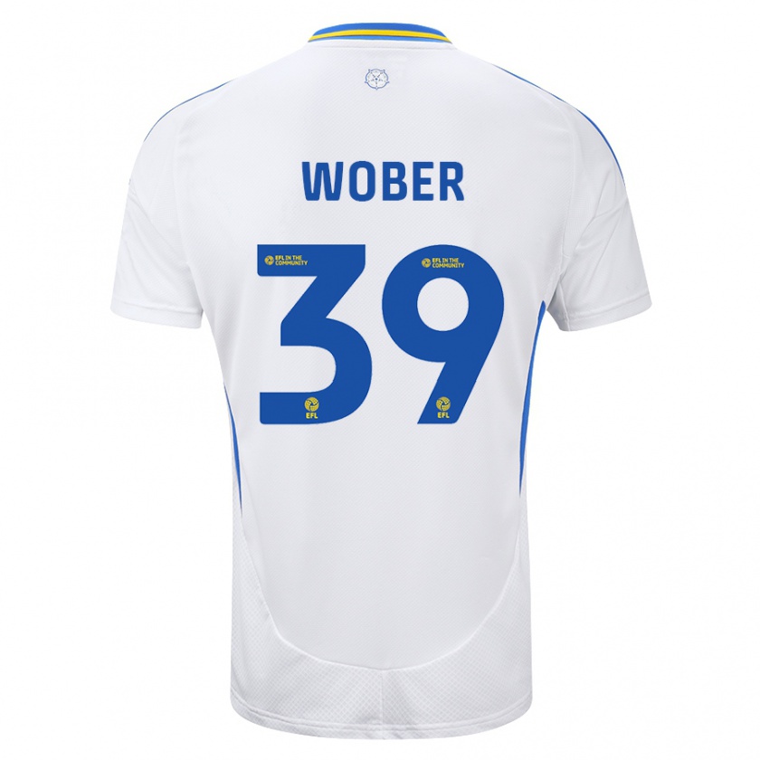 Kandiny Férfi Maximilian Wöber #39 Fehér Kék Hazai Jersey 2024/25 Mez Póló Ing