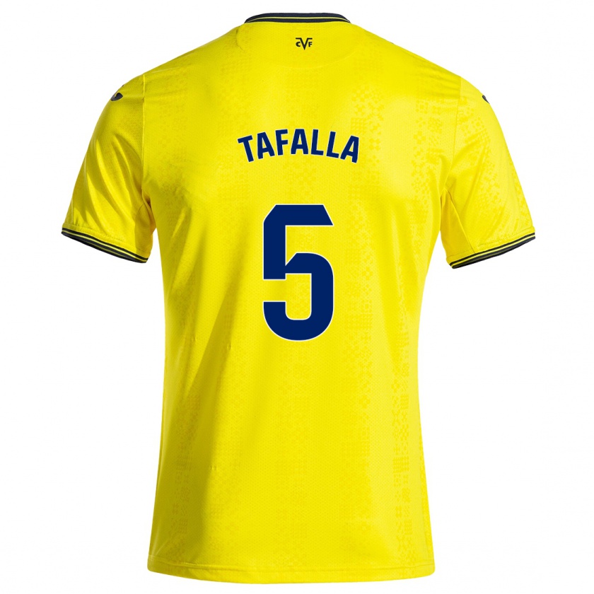 Kandiny Férfi Fran Tafalla #5 Sárga Fekete Hazai Jersey 2024/25 Mez Póló Ing