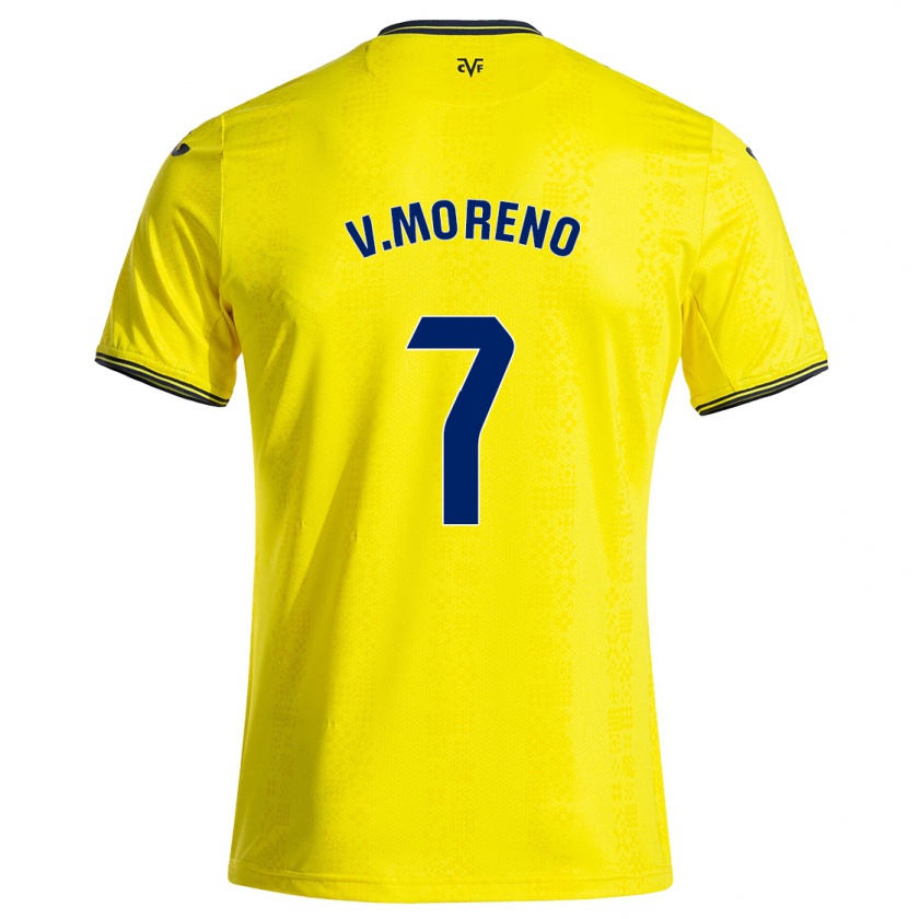 Kandiny Férfi Víctor Moreno #7 Sárga Fekete Hazai Jersey 2024/25 Mez Póló Ing