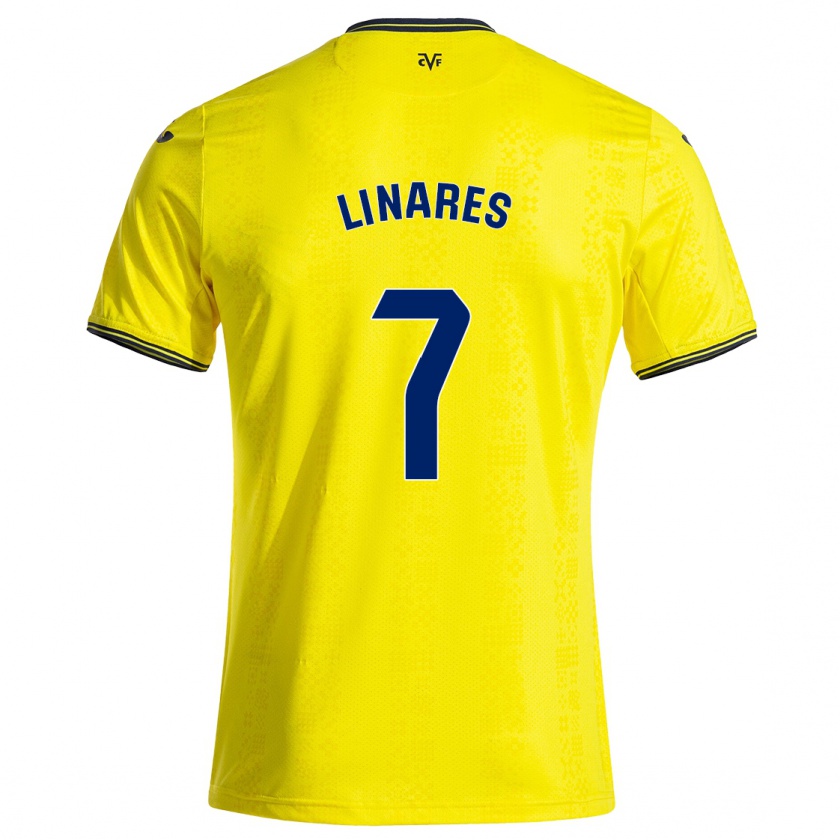 Kandiny Férfi Mario Linares #7 Sárga Fekete Hazai Jersey 2024/25 Mez Póló Ing