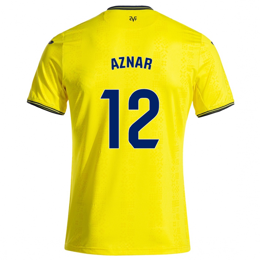 Kandiny Férfi Javi Aznar #12 Sárga Fekete Hazai Jersey 2024/25 Mez Póló Ing