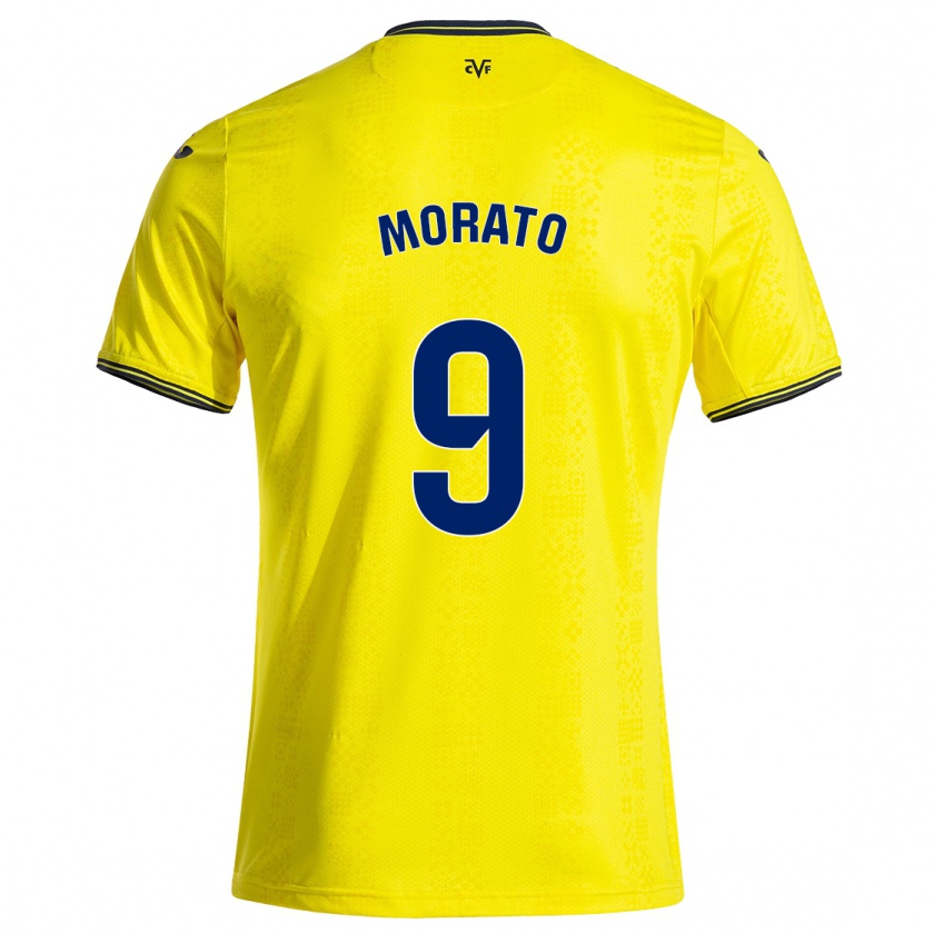 Kandiny Férfi Teresa Morató #9 Sárga Fekete Hazai Jersey 2024/25 Mez Póló Ing