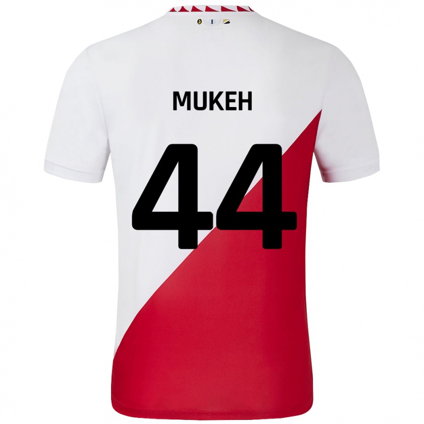 Kandiny Férfi Joshua Mukeh #44 Fehér Piros Hazai Jersey 2024/25 Mez Póló Ing