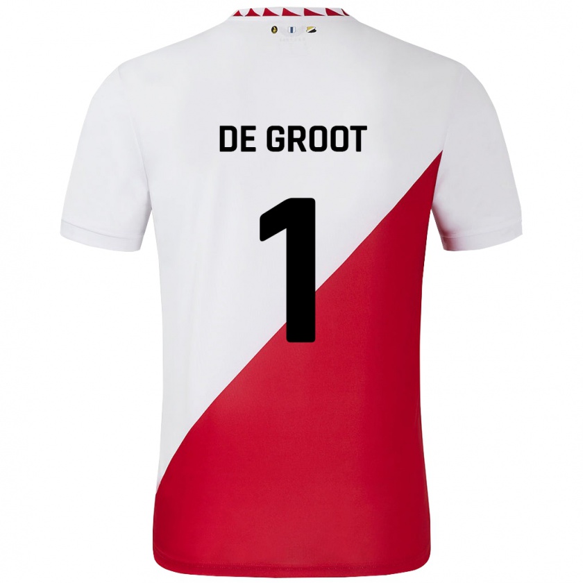 Kandiny Férfi Jasmijn De Groot #1 Fehér Piros Hazai Jersey 2024/25 Mez Póló Ing