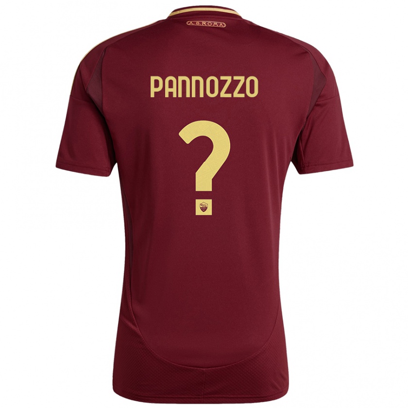 Kandiny Férfi Nicolò Pannozzo #0 Vörös Barna Arany Hazai Jersey 2024/25 Mez Póló Ing