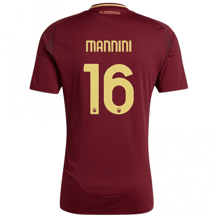 Kandiny Férfi Mattia Mannini #16 Vörös Barna Arany Hazai Jersey 2024/25 Mez Póló Ing