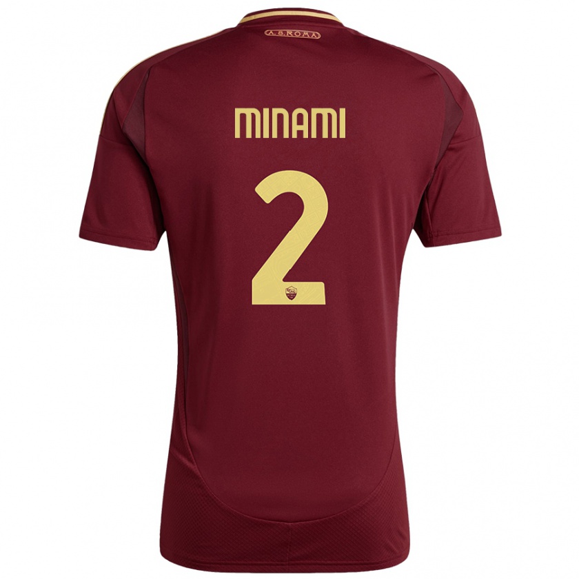 Kandiny Férfi Moeka Minami #2 Vörös Barna Arany Hazai Jersey 2024/25 Mez Póló Ing