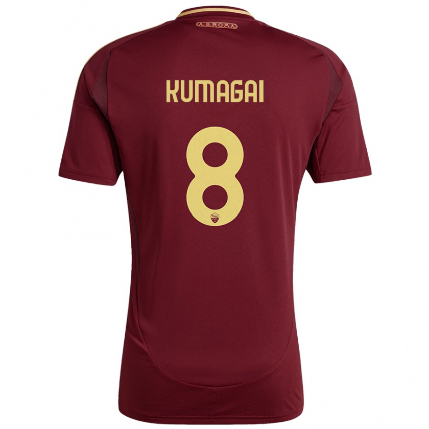 Kandiny Férfi Saki Kumagai #8 Vörös Barna Arany Hazai Jersey 2024/25 Mez Póló Ing