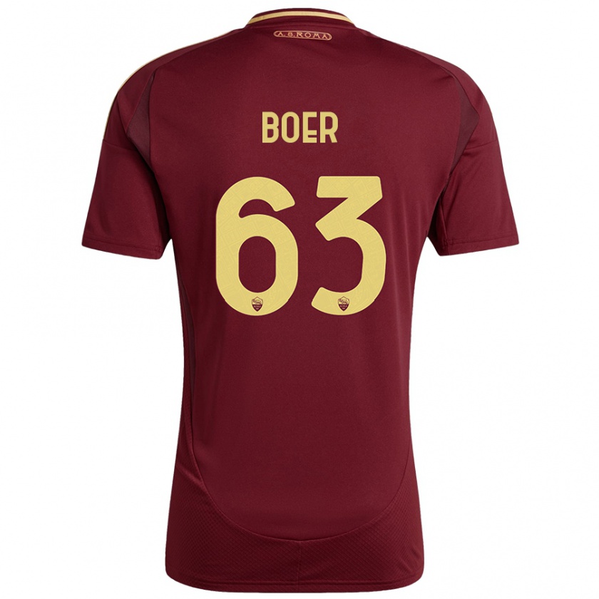 Kandiny Férfi Pietro Boer #63 Vörös Barna Arany Hazai Jersey 2024/25 Mez Póló Ing