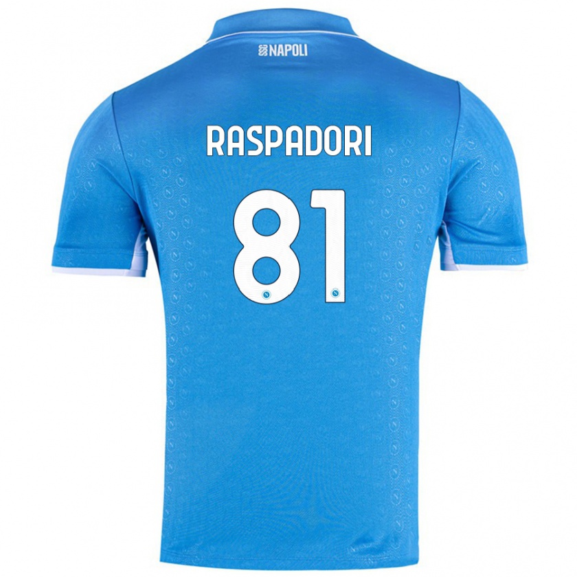 Kandiny Férfi Giacomo Raspadori #81 Ég Kék Hazai Jersey 2024/25 Mez Póló Ing