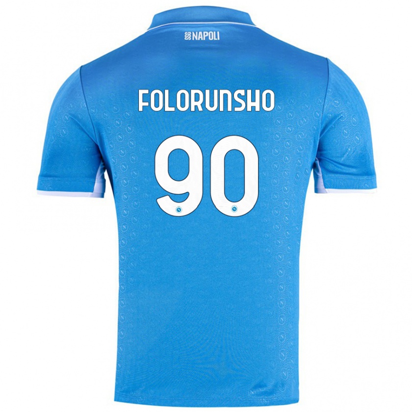 Kandiny Férfi Michael Folorunsho #90 Ég Kék Hazai Jersey 2024/25 Mez Póló Ing