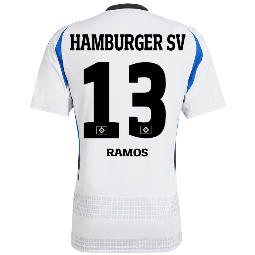 Kandiny Férfi Guilherme Ramos #13 Fehér Kék Hazai Jersey 2024/25 Mez Póló Ing