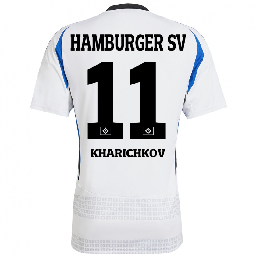 Kandiny Férfi Valentyn Kharichkov #11 Fehér Kék Hazai Jersey 2024/25 Mez Póló Ing