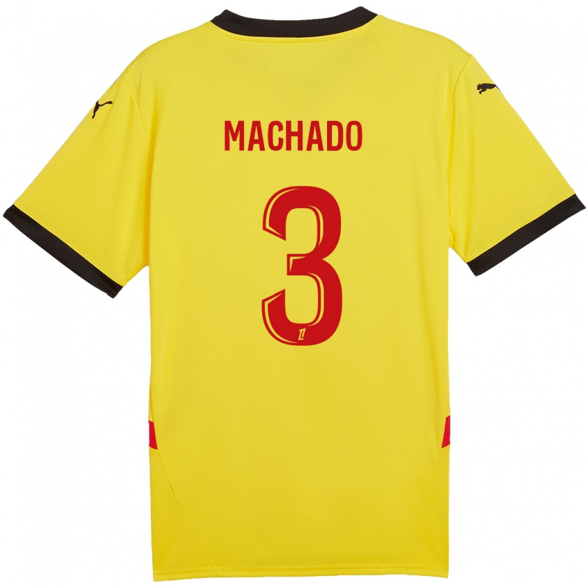 Kandiny Férfi Deiver Machado #3 Sárga Piros Hazai Jersey 2024/25 Mez Póló Ing