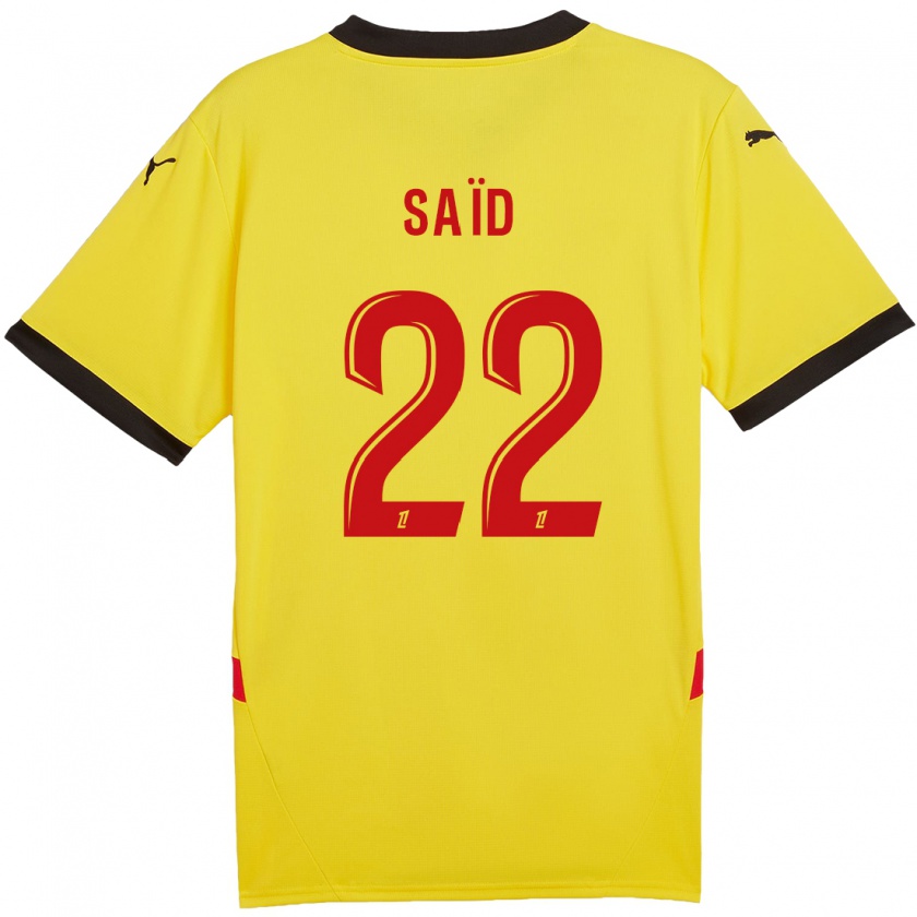 Kandiny Férfi Wesley Saïd #22 Sárga Piros Hazai Jersey 2024/25 Mez Póló Ing