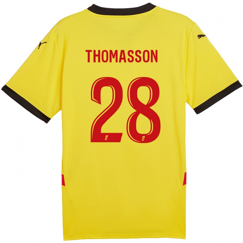 Kandiny Férfi Adrien Thomasson #28 Sárga Piros Hazai Jersey 2024/25 Mez Póló Ing