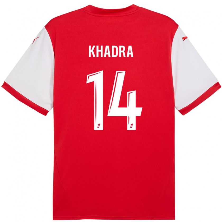 Kandiny Férfi Reda Khadra #14 Piros Fehér Hazai Jersey 2024/25 Mez Póló Ing