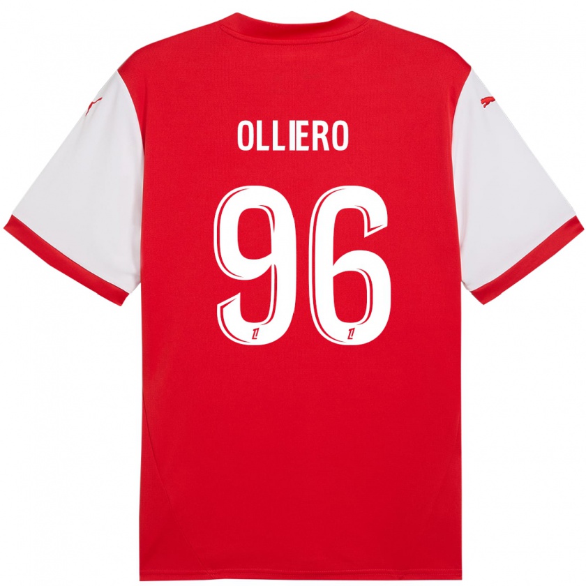 Kandiny Férfi Alexandre Olliero #96 Piros Fehér Hazai Jersey 2024/25 Mez Póló Ing