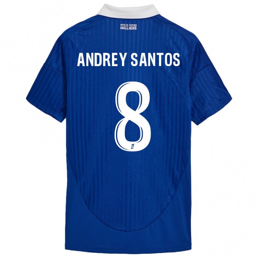 Kandiny Férfi Andrey Santos #8 Kék Fehér Hazai Jersey 2024/25 Mez Póló Ing