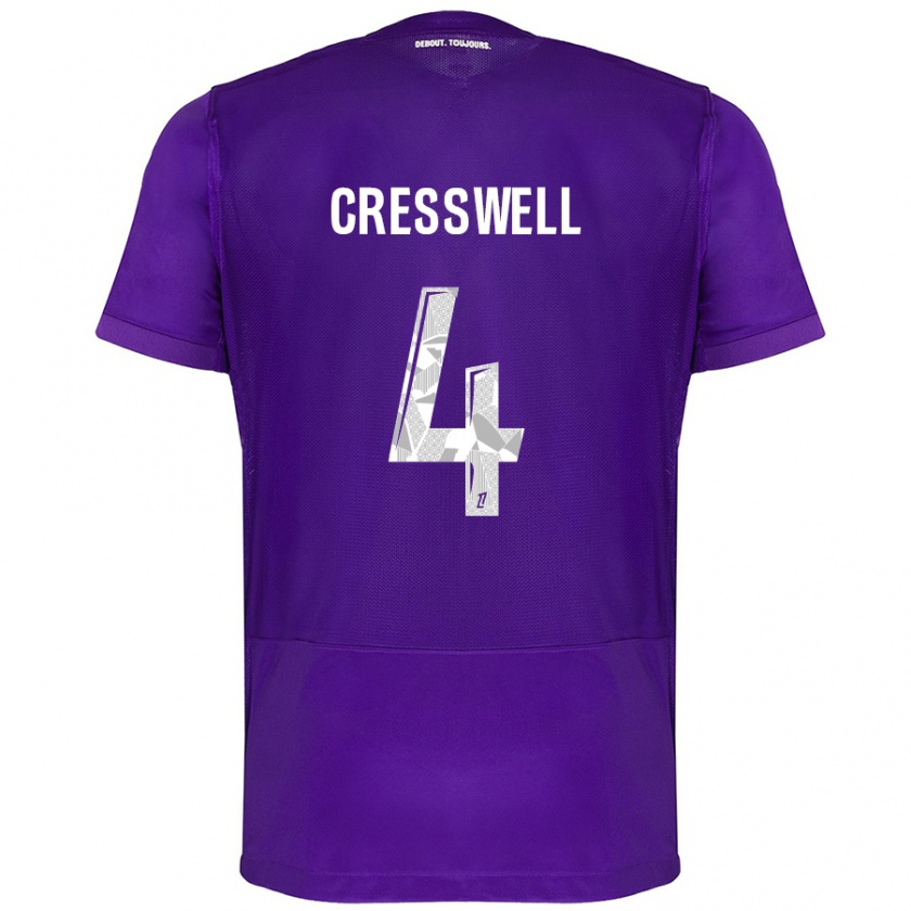 Kandiny Férfi Charlie Cresswell #4 Lila Fehér Hazai Jersey 2024/25 Mez Póló Ing