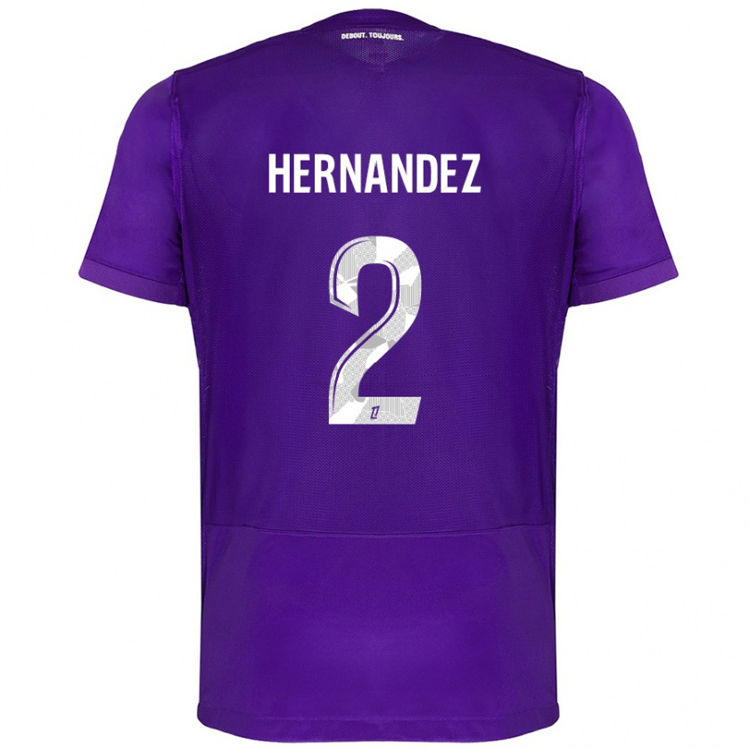 Kandiny Férfi Lucie Hernandez #2 Lila Fehér Hazai Jersey 2024/25 Mez Póló Ing