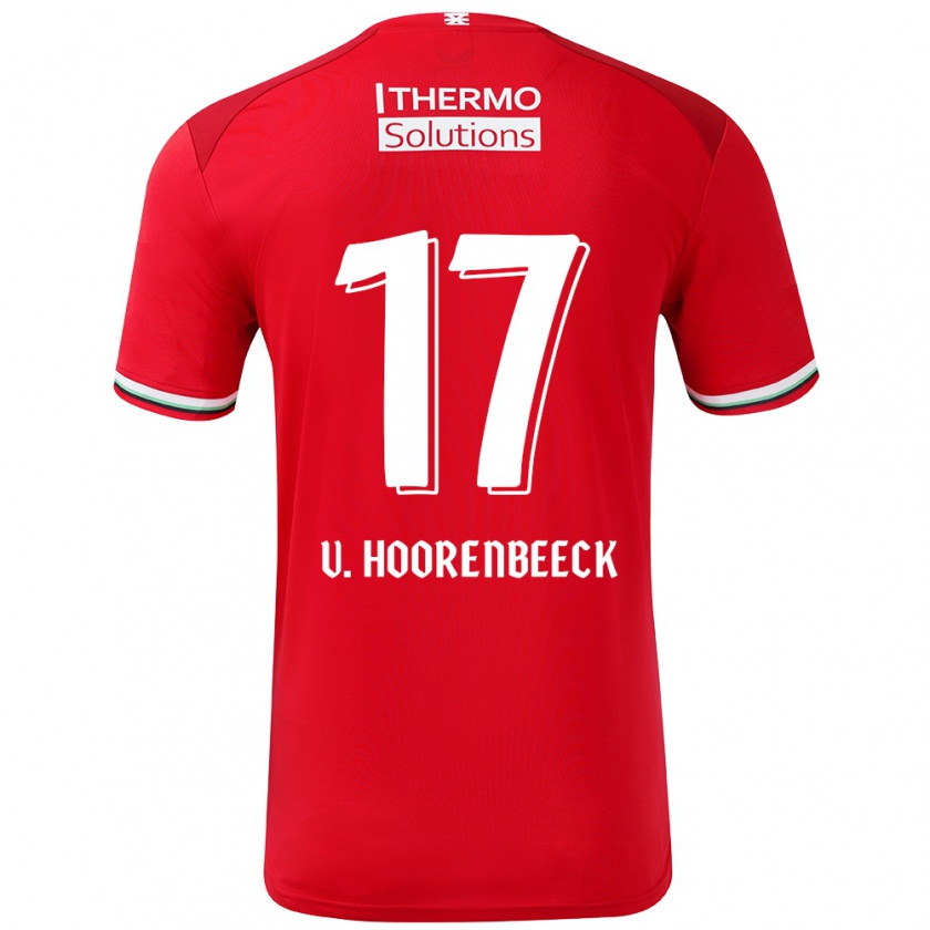 Kandiny Férfi Alec Van Hoorenbeeck #17 Piros Fehér Hazai Jersey 2024/25 Mez Póló Ing