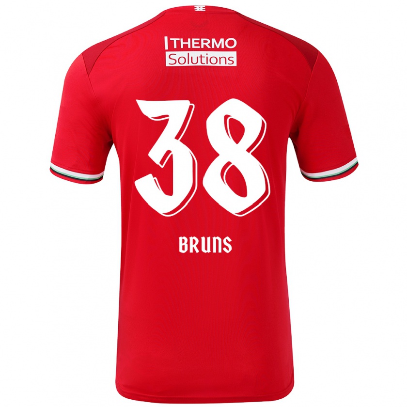 Kandiny Férfi Max Bruns #38 Piros Fehér Hazai Jersey 2024/25 Mez Póló Ing