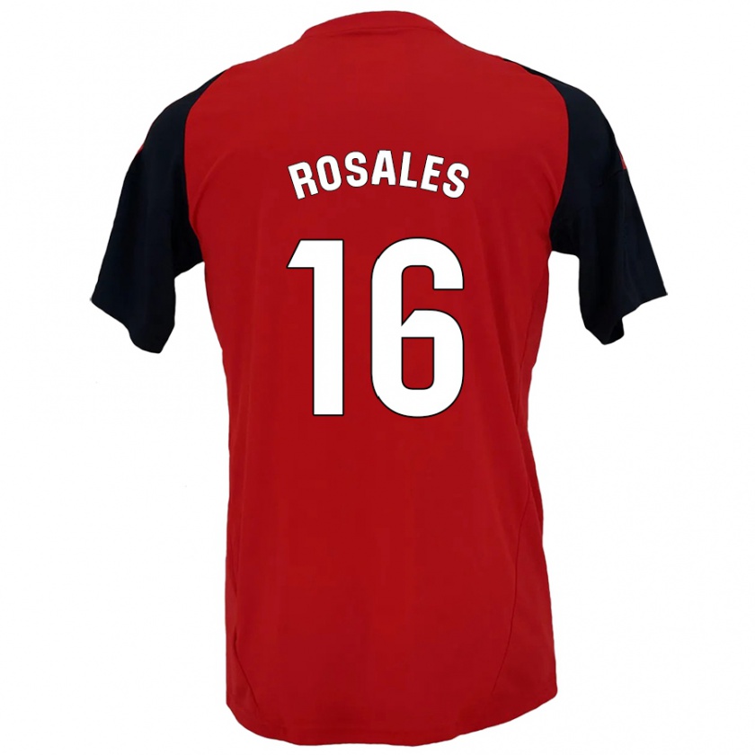 Kandiny Férfi Diego Rosales #16 Piros Fekete Hazai Jersey 2024/25 Mez Póló Ing