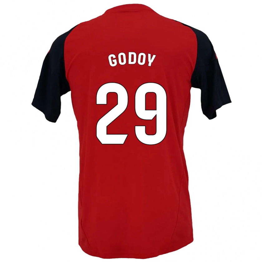 Kandiny Férfi Alan Godoy #29 Piros Fekete Hazai Jersey 2024/25 Mez Póló Ing