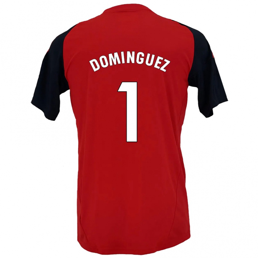 Kandiny Férfi Iago Domínguez #1 Piros Fekete Hazai Jersey 2024/25 Mez Póló Ing