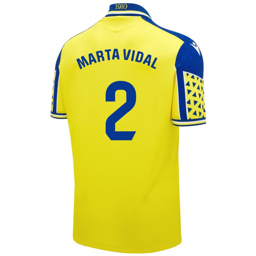 Kandiny Férfi Marta Vidal Vela #2 Sárga Kék Hazai Jersey 2024/25 Mez Póló Ing