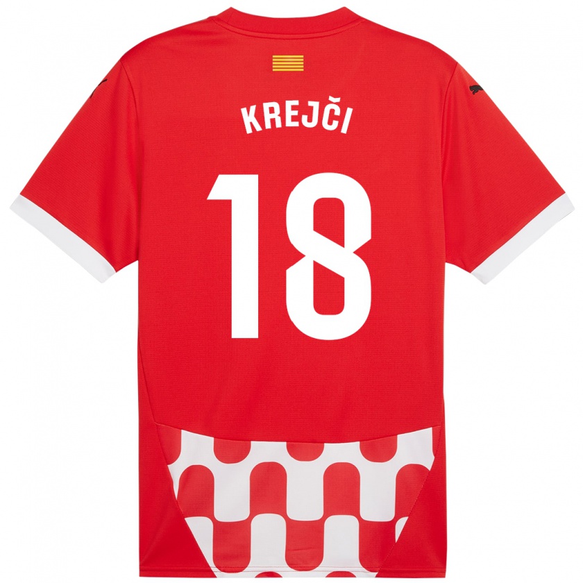 Kandiny Férfi Ladislav Krejci #18 Piros Fehér Hazai Jersey 2024/25 Mez Póló Ing