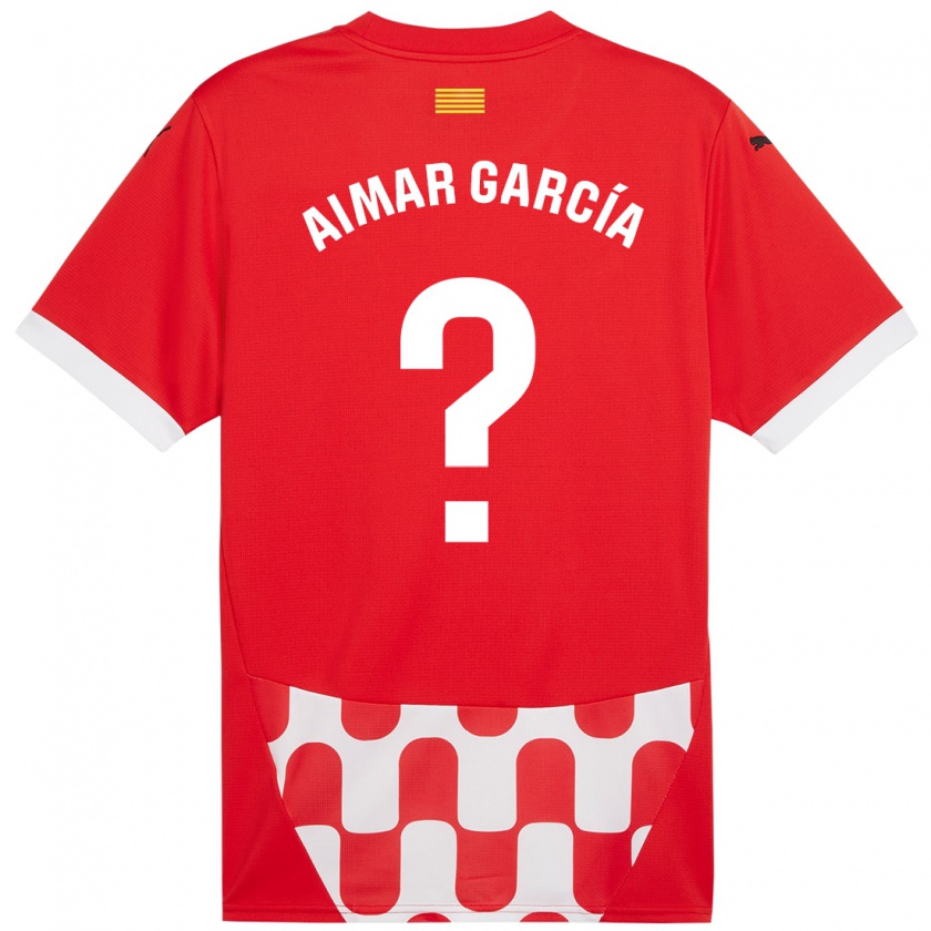 Kandiny Férfi Aimar García #0 Piros Fehér Hazai Jersey 2024/25 Mez Póló Ing