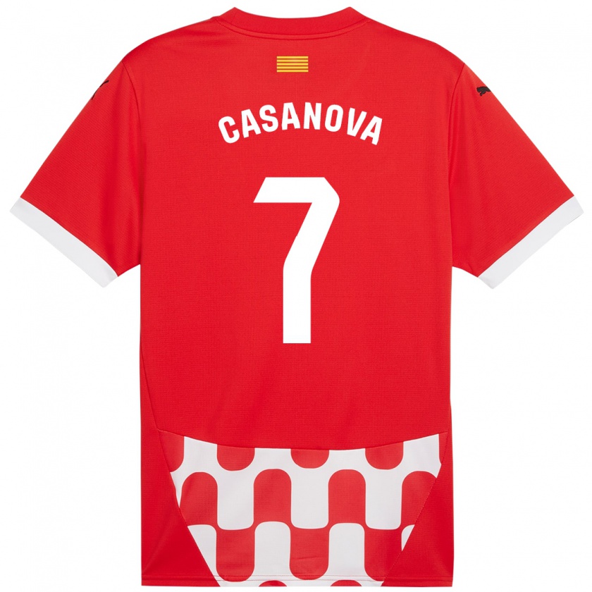 Kandiny Férfi Àstrid Casanova #7 Piros Fehér Hazai Jersey 2024/25 Mez Póló Ing