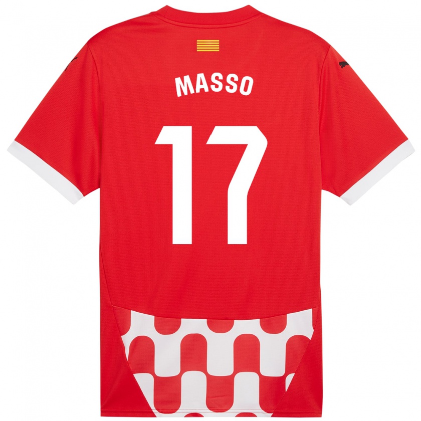 Kandiny Férfi Ainoa Massó #17 Piros Fehér Hazai Jersey 2024/25 Mez Póló Ing