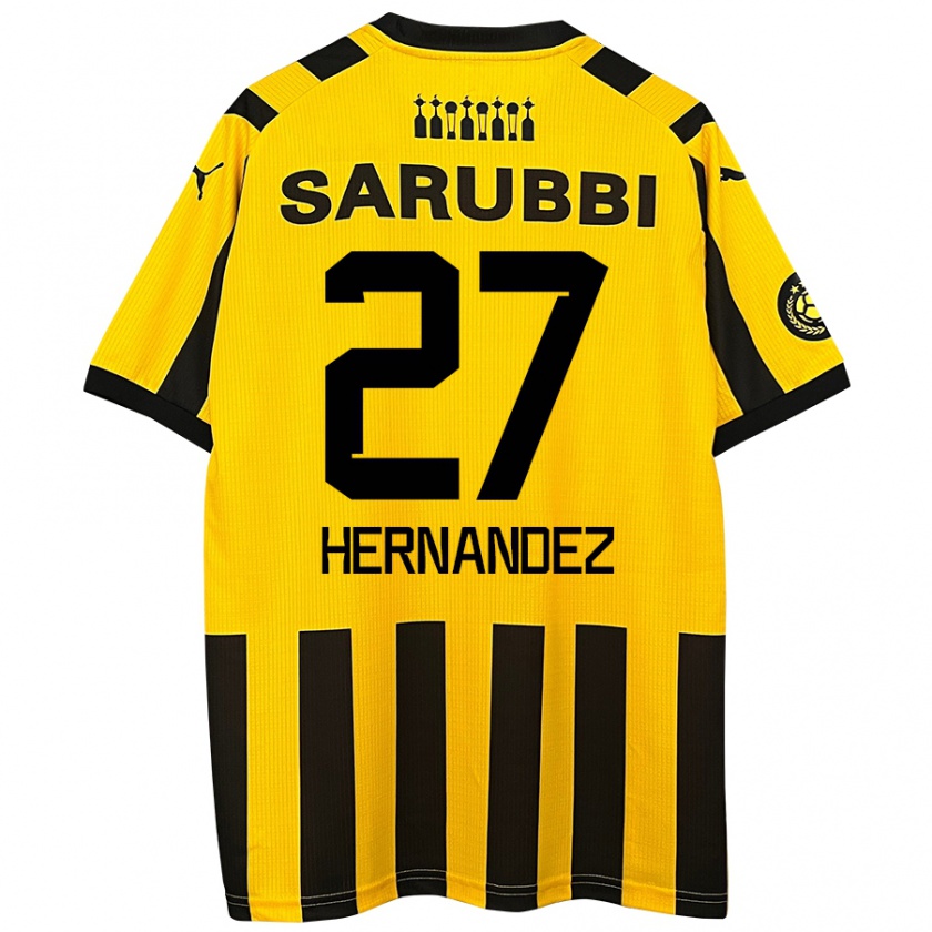 Kandiny Férfi Lucas Hernández #27 Sárga Fekete Hazai Jersey 2024/25 Mez Póló Ing