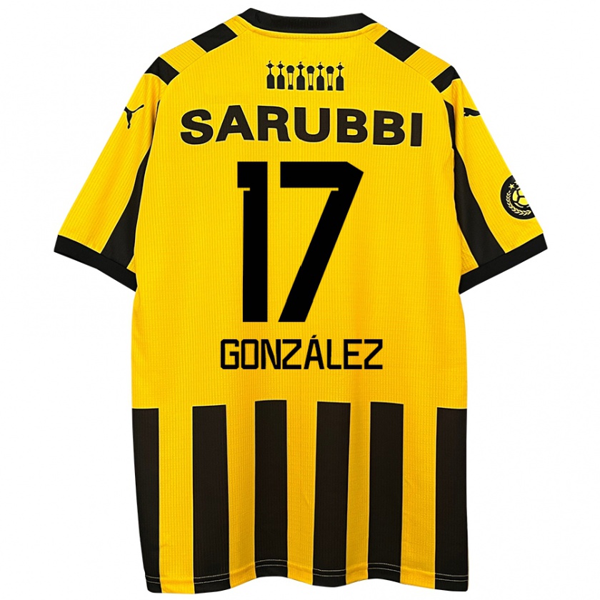 Kandiny Férfi Luciano González #17 Sárga Fekete Hazai Jersey 2024/25 Mez Póló Ing