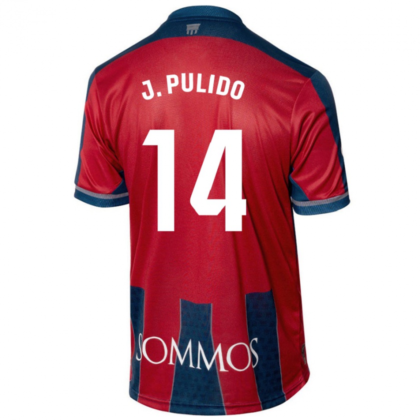 Kandiny Férfi Jorge Pulido #14 Piros Kék Hazai Jersey 2024/25 Mez Póló Ing