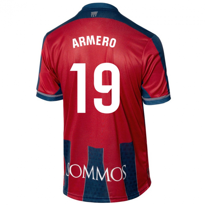 Kandiny Férfi Sergi Armero #19 Piros Kék Hazai Jersey 2024/25 Mez Póló Ing