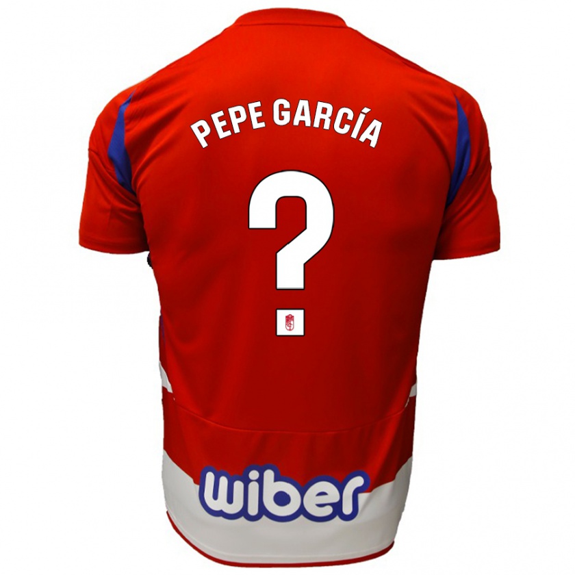 Kandiny Férfi Pepe García #0 Piros Fehér Kék Hazai Jersey 2024/25 Mez Póló Ing