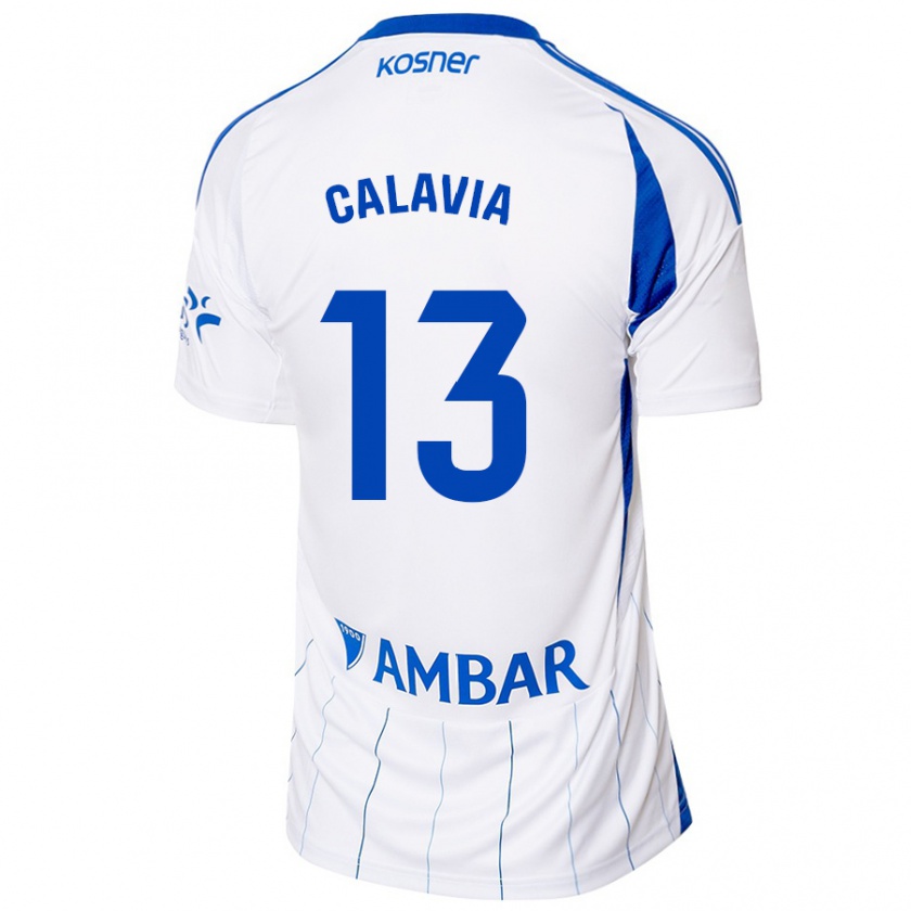 Kandiny Férfi Carlos Calavia #13 Piros Fehér Hazai Jersey 2024/25 Mez Póló Ing