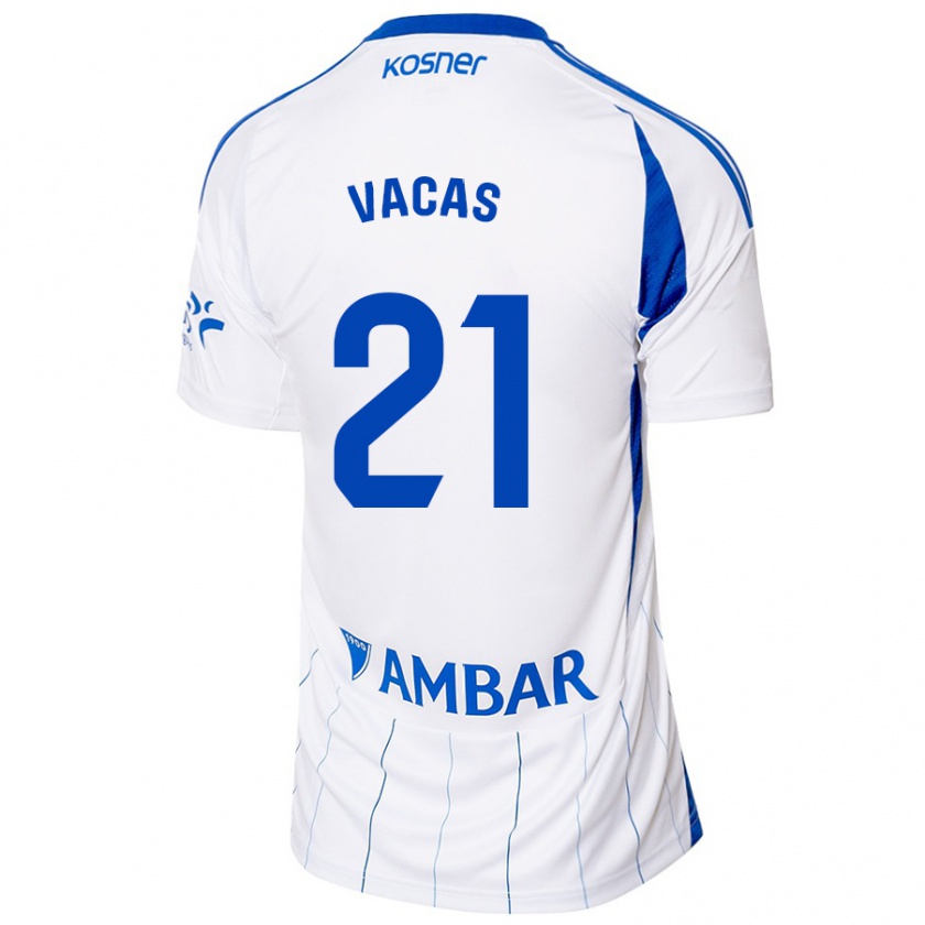 Kandiny Férfi Óscar Vacas #21 Piros Fehér Hazai Jersey 2024/25 Mez Póló Ing