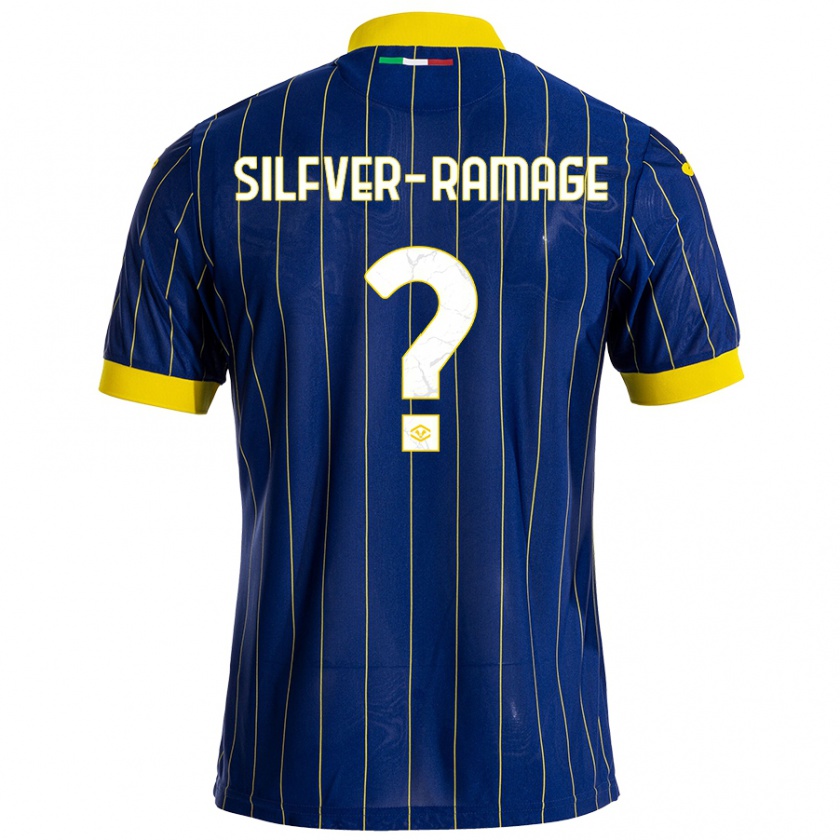 Kandiny Férfi William Silfver-Ramage #0 Kék Sárga Hazai Jersey 2024/25 Mez Póló Ing