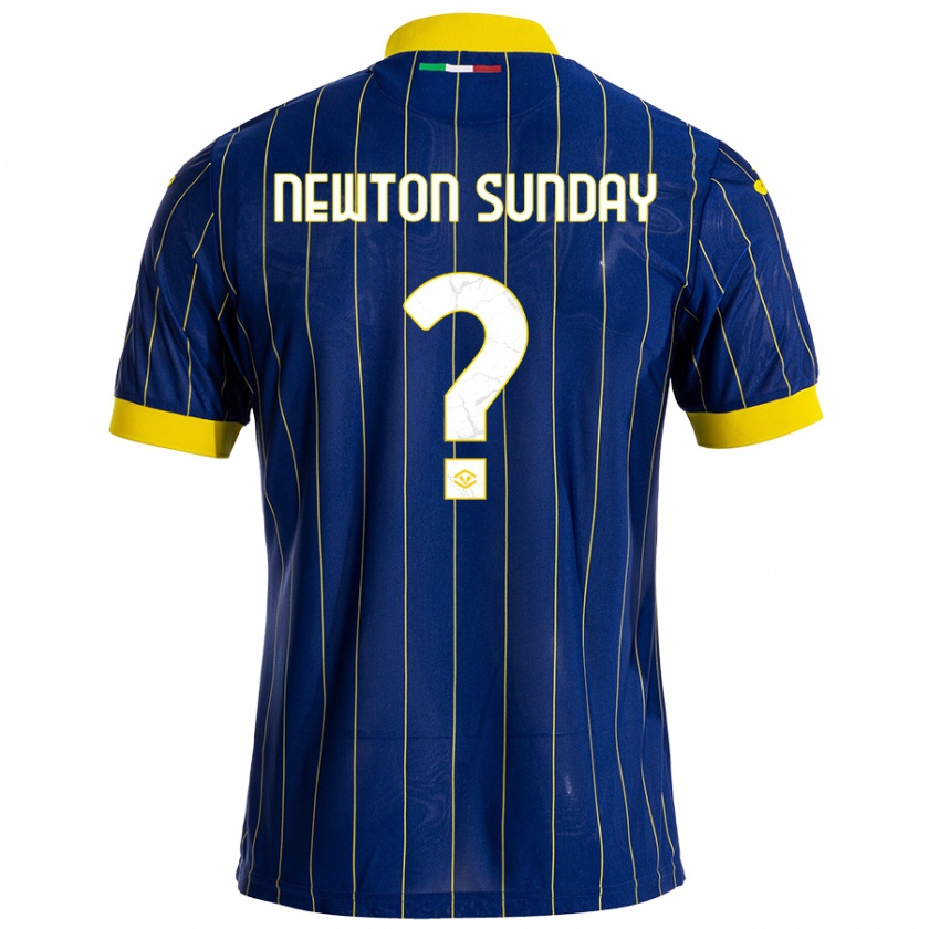 Kandiny Férfi Eloghosa Newton Sunday #0 Kék Sárga Hazai Jersey 2024/25 Mez Póló Ing