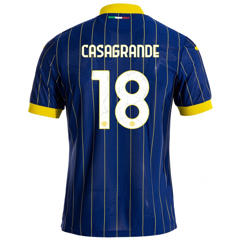 Kandiny Férfi Davide Casagrande #18 Kék Sárga Hazai Jersey 2024/25 Mez Póló Ing