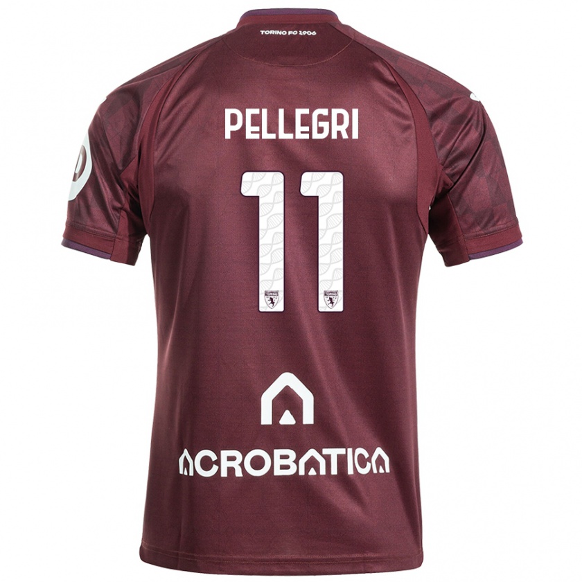 Kandiny Férfi Pietro Pellegri #11 Barna Fehér Hazai Jersey 2024/25 Mez Póló Ing