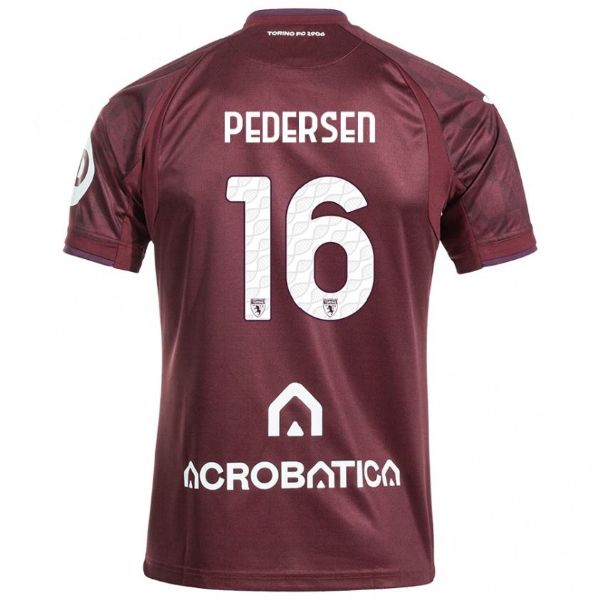 Kandiny Férfi Marcus Pedersen #16 Barna Fehér Hazai Jersey 2024/25 Mez Póló Ing