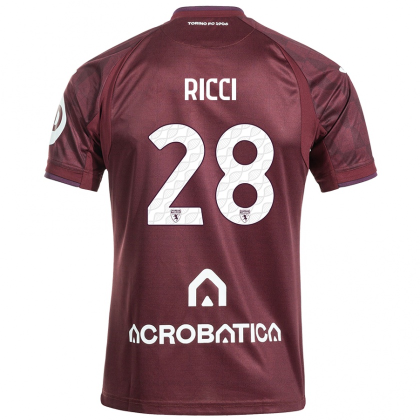 Kandiny Férfi Samuele Ricci #28 Barna Fehér Hazai Jersey 2024/25 Mez Póló Ing