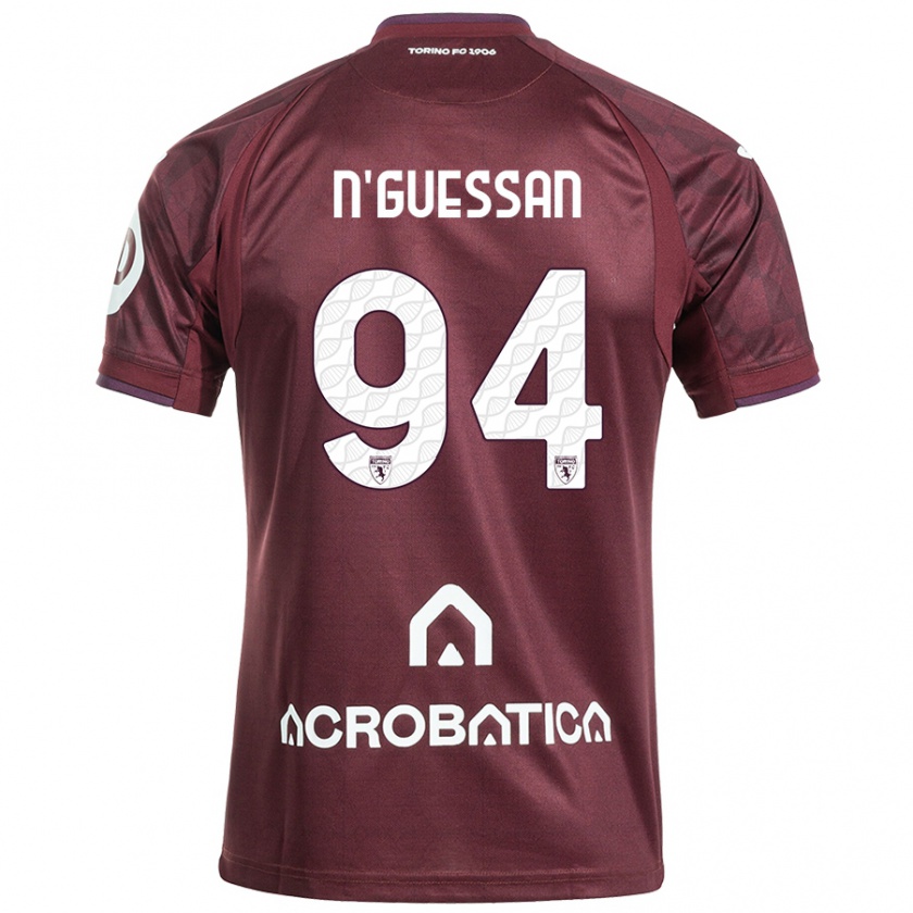 Kandiny Férfi Ange Caumenan N'guessan #94 Barna Fehér Hazai Jersey 2024/25 Mez Póló Ing